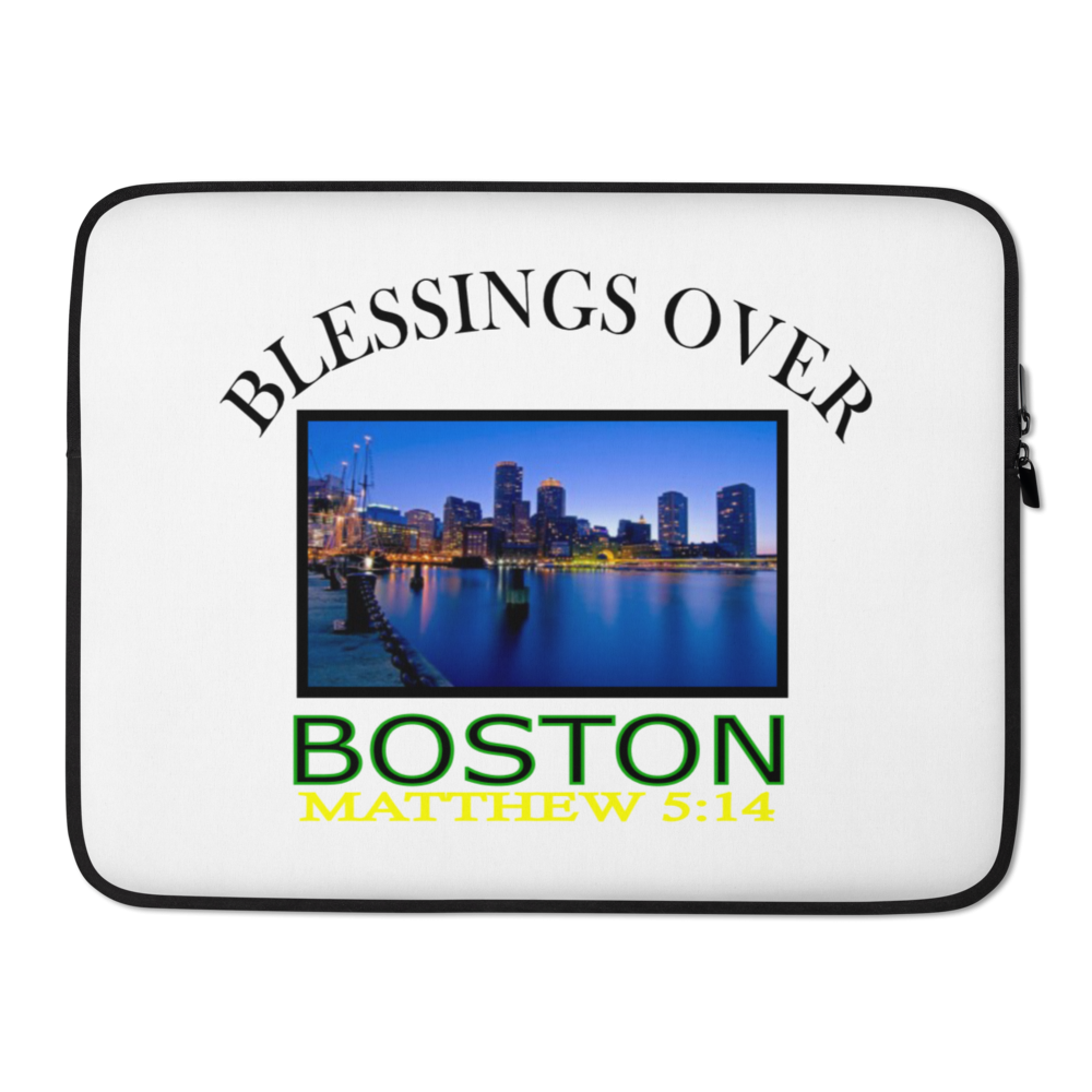 Blessings Over Boston - Matthew 5: 14 - Laptop Sleeve