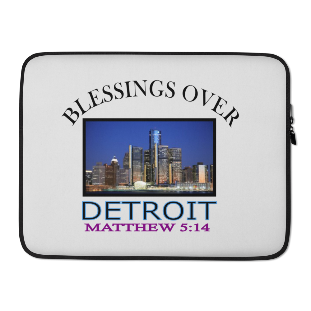 Blessings Over Detroit - Matthew 5:14 - Laptop Sleeve