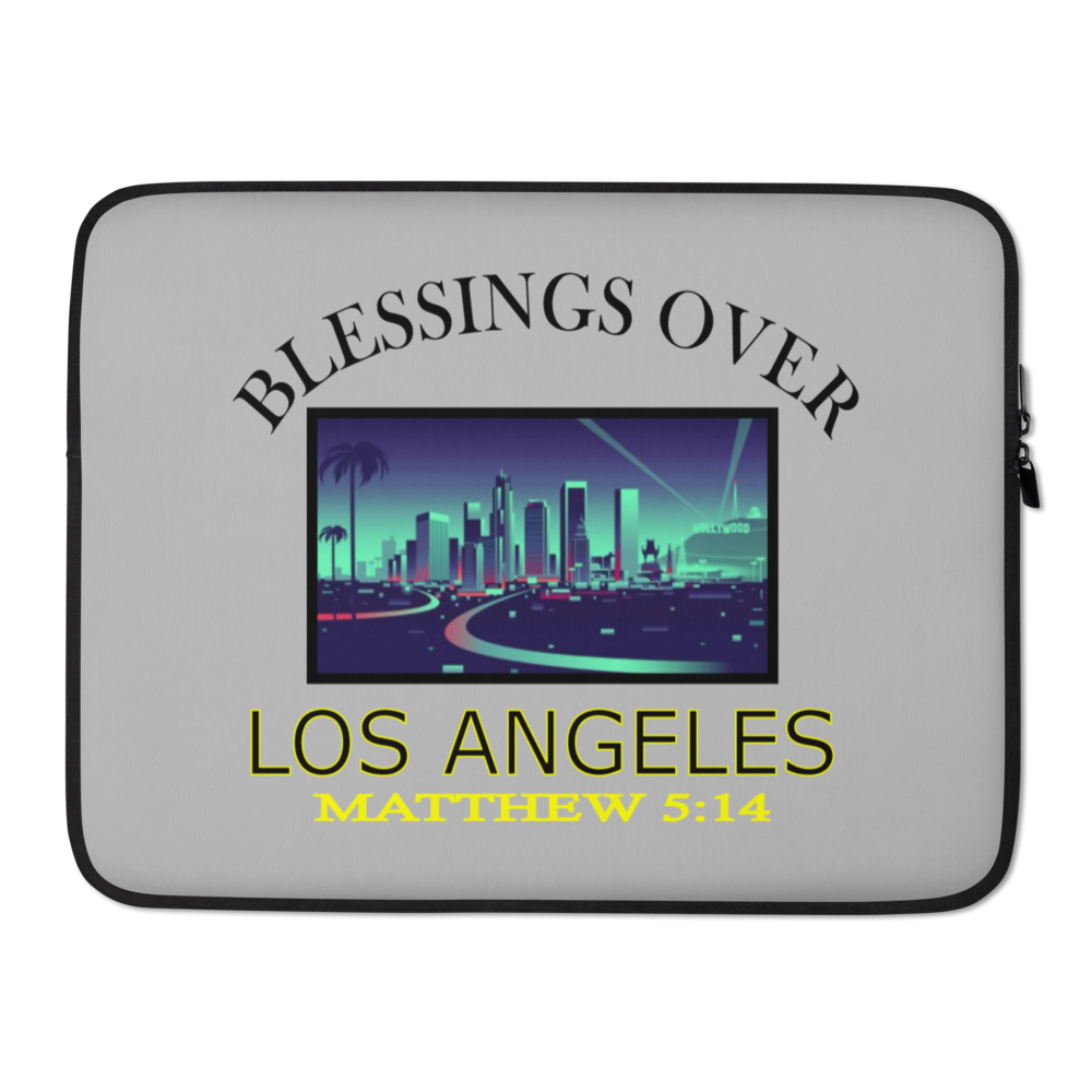 Blessings Over Los Angeles - Matthew 5:14 - Laptop Sleeve