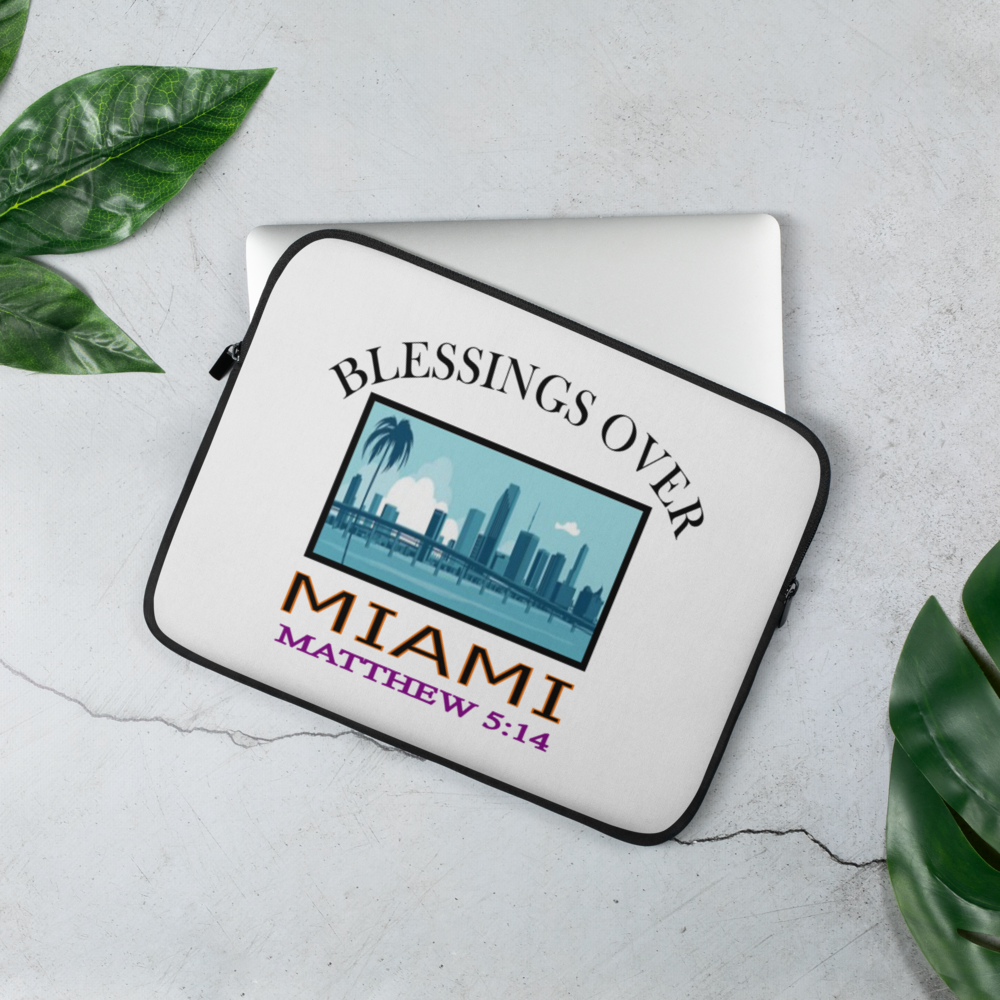 Blessings Over Miami - Matthew 5:14 - Laptop Sleeve