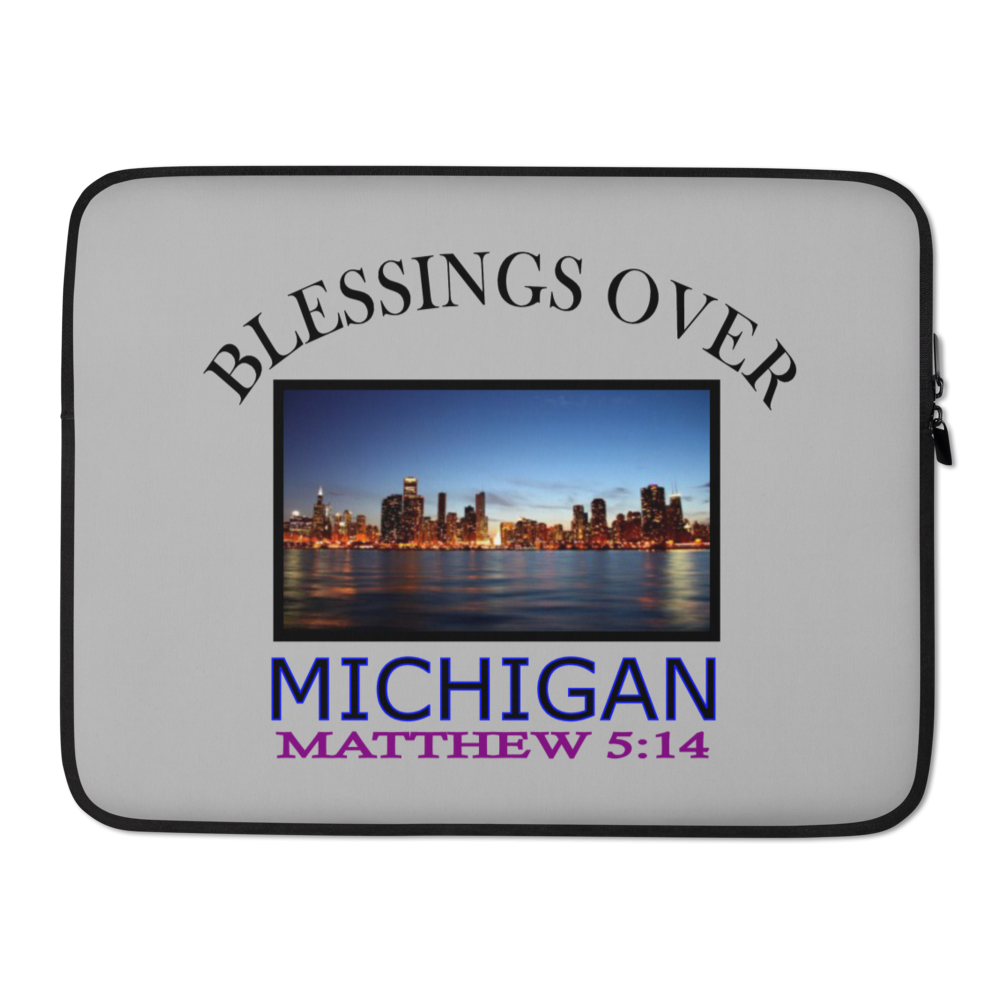 Blessings Over Michigan - Matthew 5:14 - Laptop Sleeve