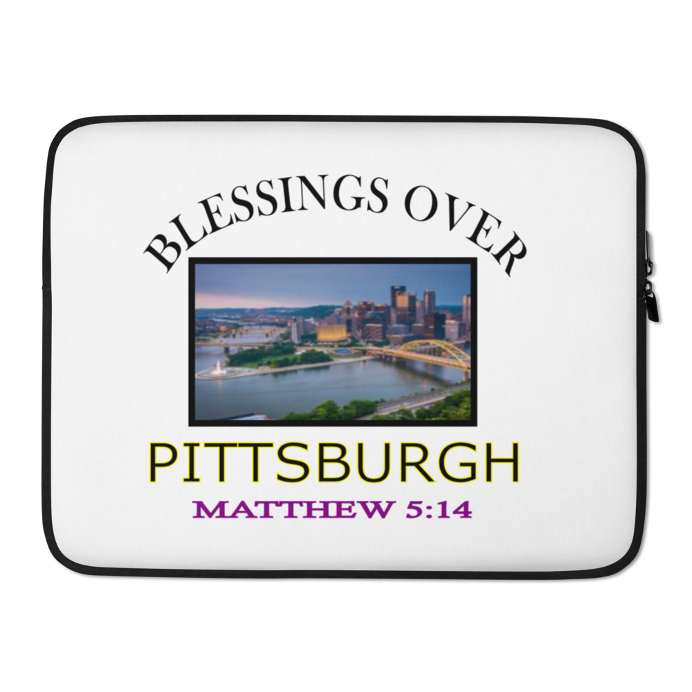 Blessings Over Pittsburgh - Matthew 5:14 - Laptop Sleeve