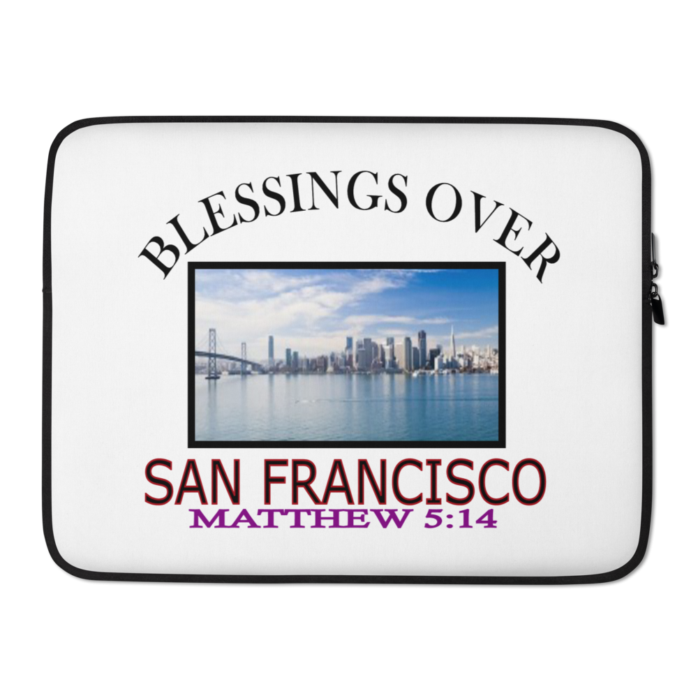 Blessings Over San Francisco - Matthew 5:14 - Laptop Sleeve