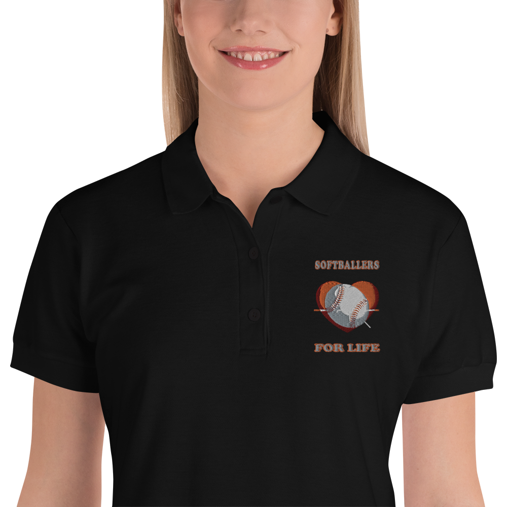 Softballers For Life - Embroidered Women's Polo Shirt