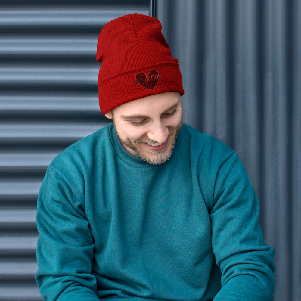 Love in Action with Heart Embroidered Beanie