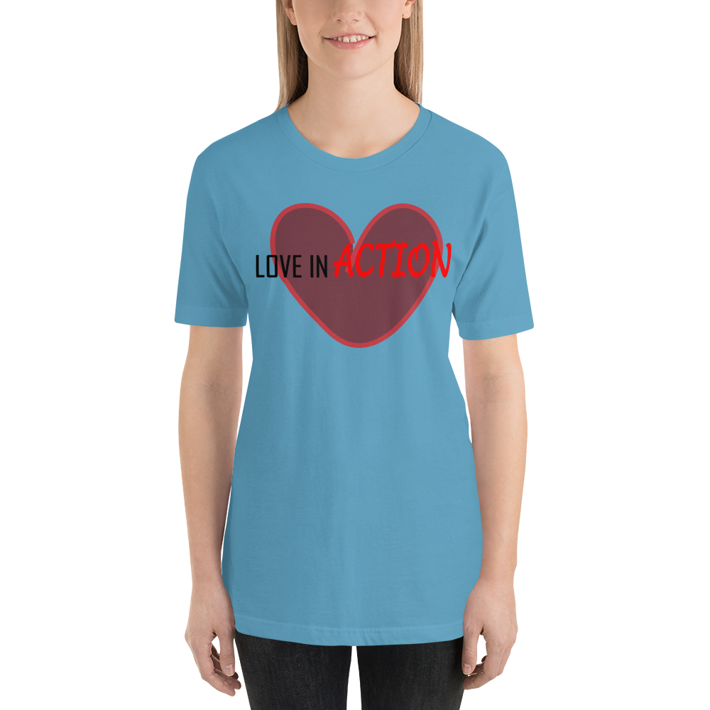 Love in Action with Heart Short-Sleeve T-Shirt - For Him or For Her