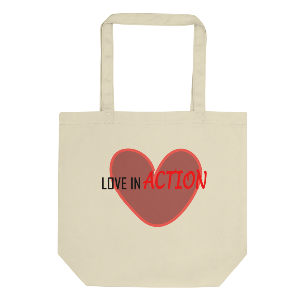 Love In Action with Heart Eco Tote Bag