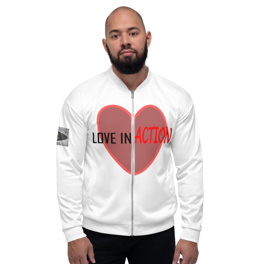 Love in Action with Heart - Bomber Jacket - For Him or For Her