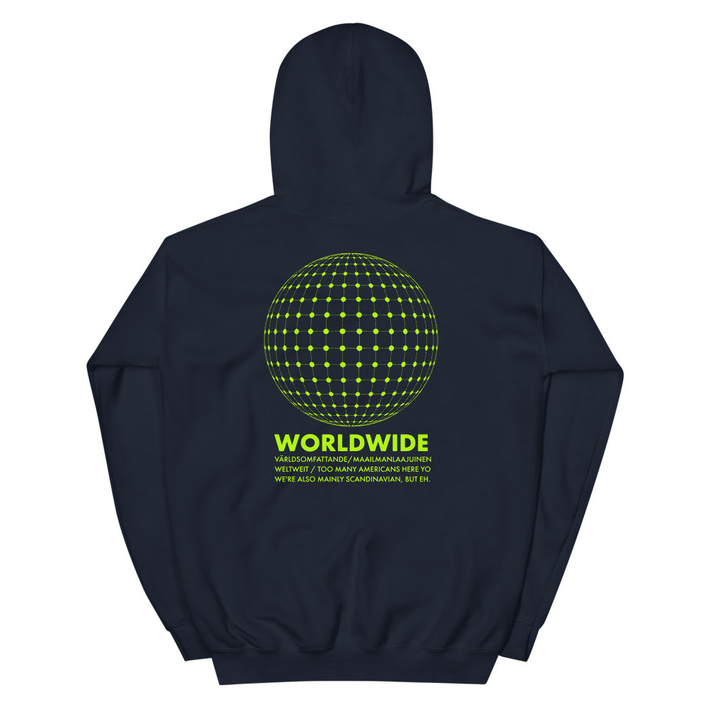 WORLDWIDE UNISEX HOODIE [NAVY/GREEN]
