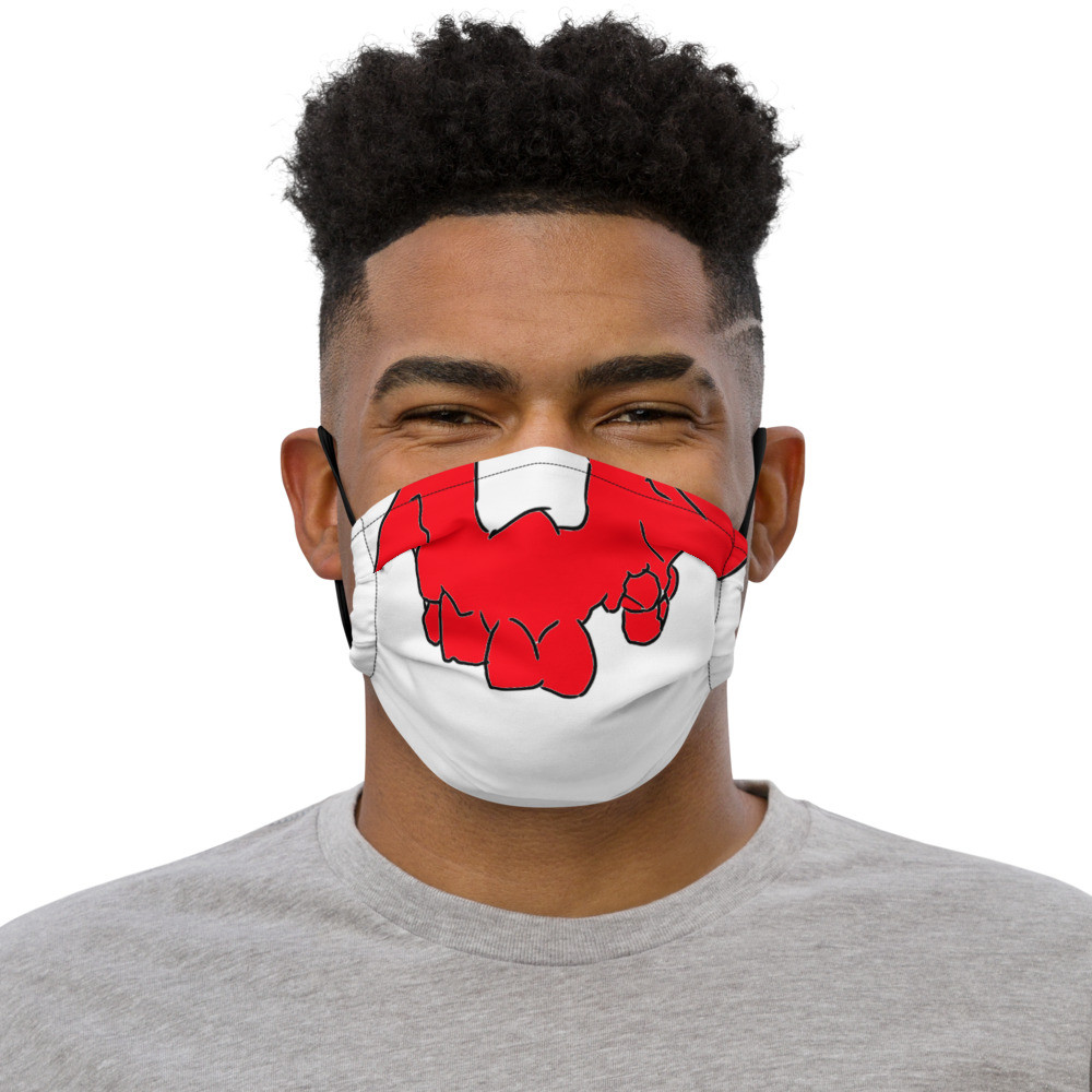 Red skull face mask