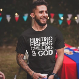 Hunting Fishing Grilling & God T-Shirt
