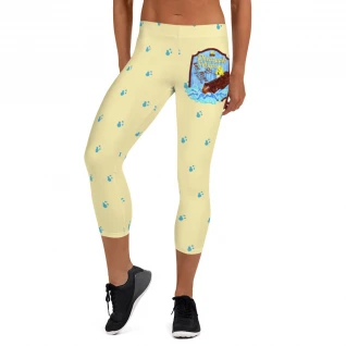 Log Ride Trips simple Capri Leggings