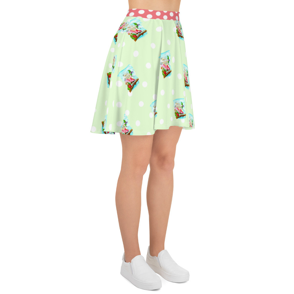 Floridian Spoonbills Skater Skirt