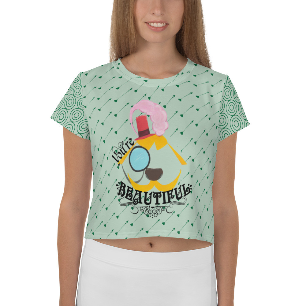 You're Beautiful All-Over Print Crop Tee
