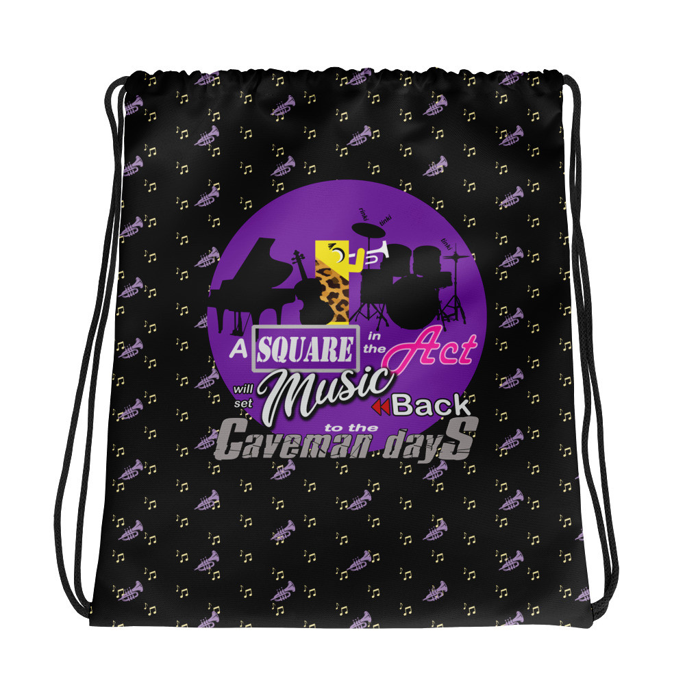 Square in the Act Drawstring bag
