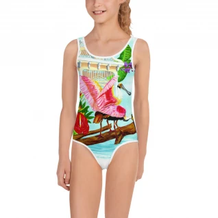 Floridian Spoonbills All-Over Print Kids Swimsuit