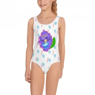 Teacup Twirls All-Over Print Kids Swimsuit