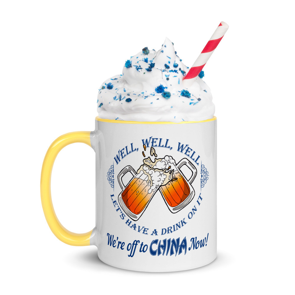Off to China Mug with Color Inside