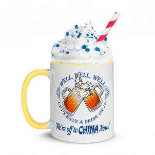Off to China Mug with Color Inside