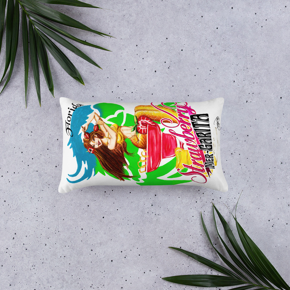 Strawberry Mer-garita Pillow