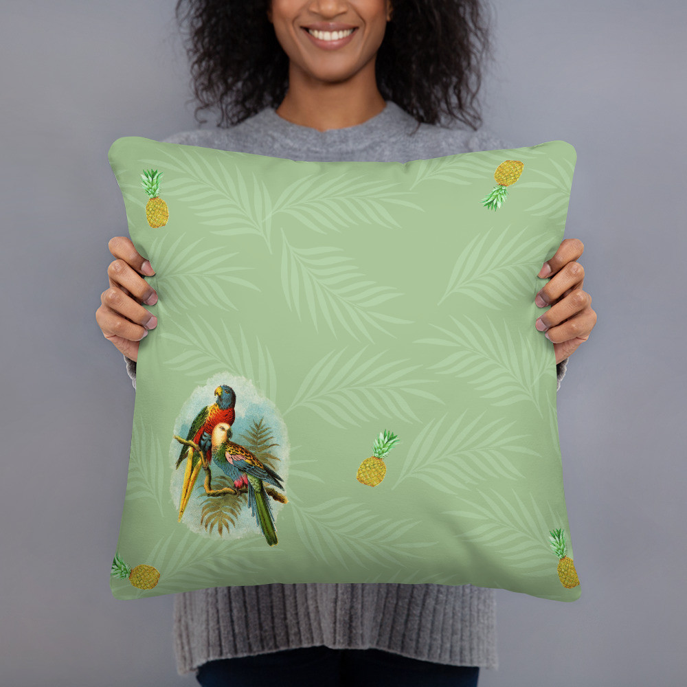 Parrots and Pinnaples Pillow