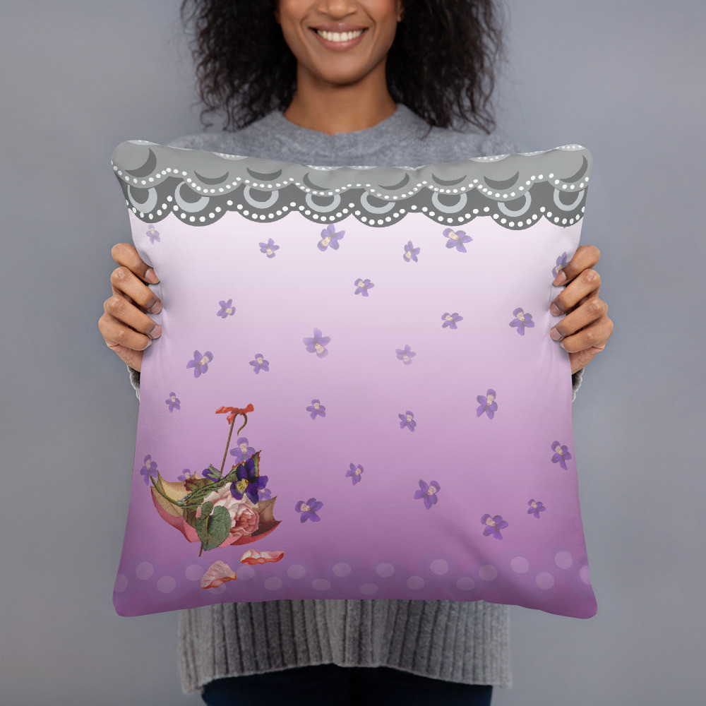 Raining Violets Pillow