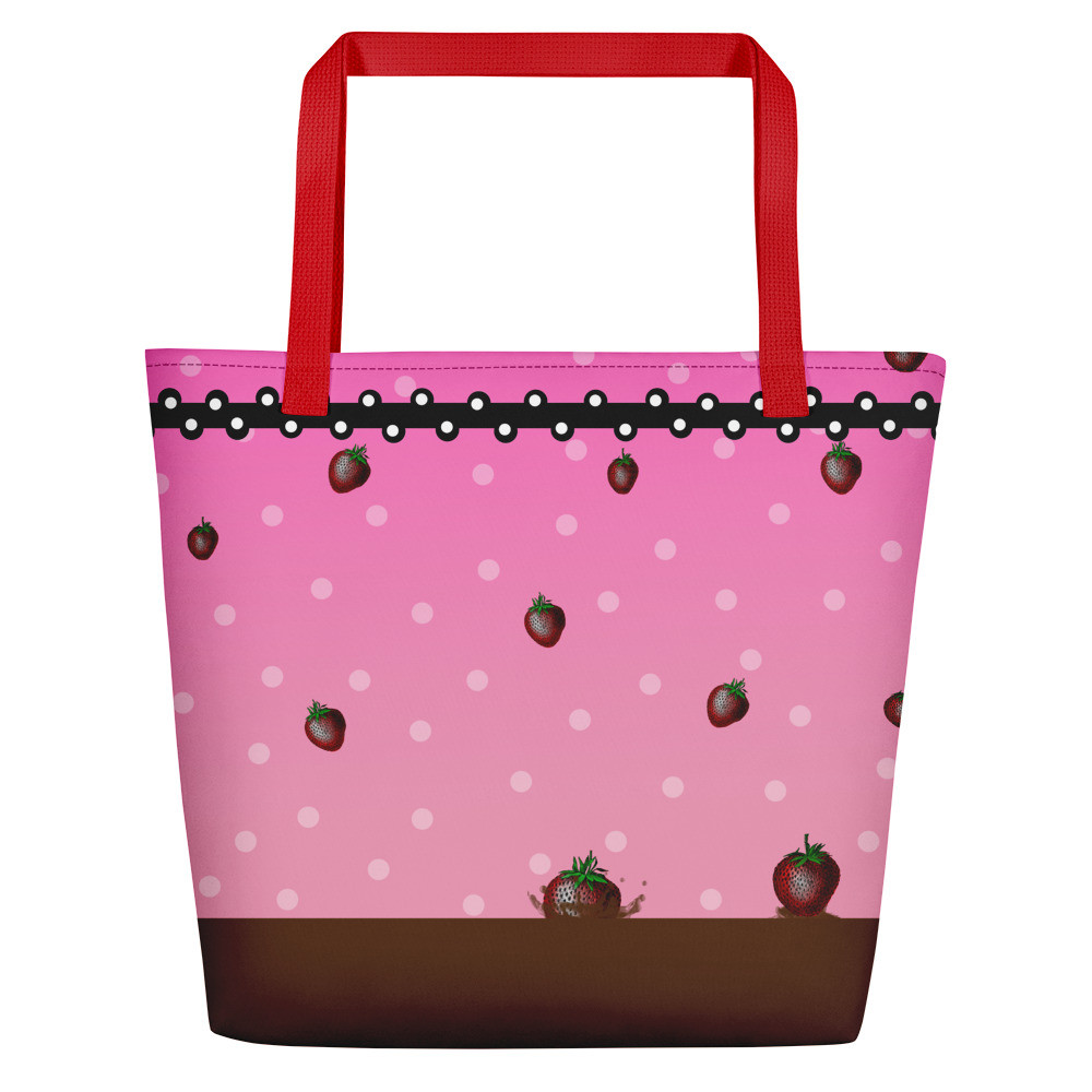 Chocolate Strawberry Beach Bag