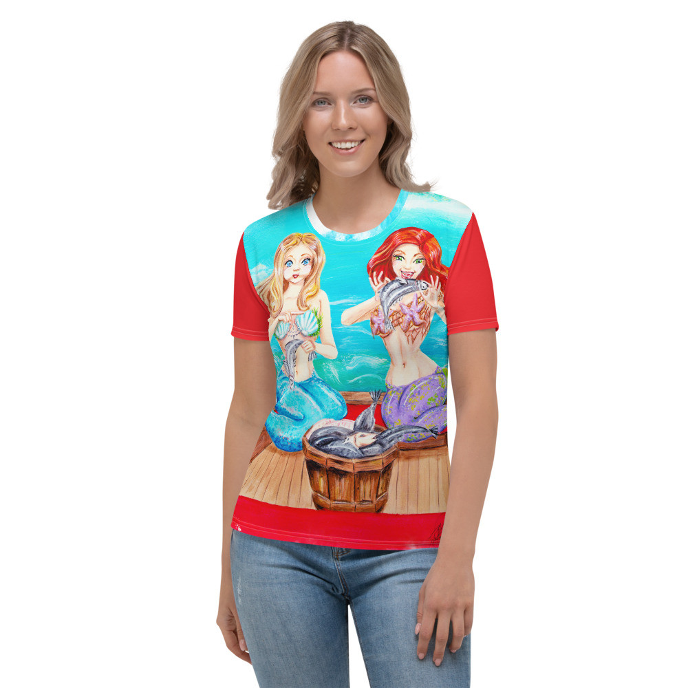 "She Did It" mermaid sisters Women's T-shirt