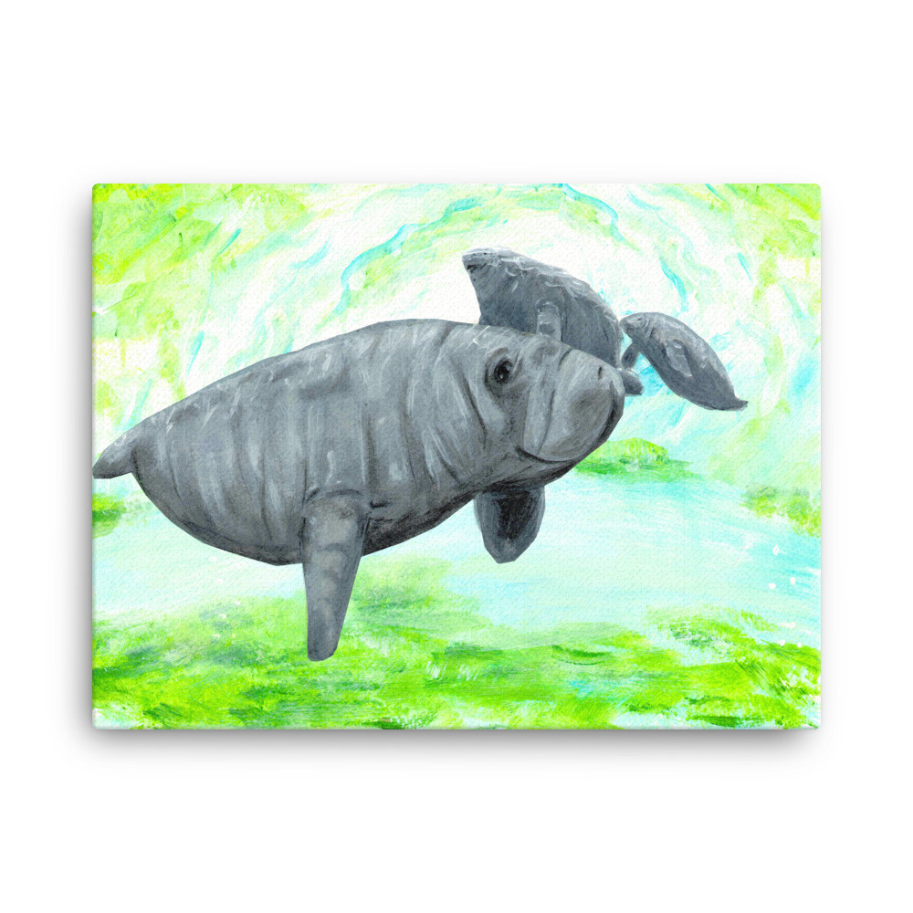 Manatee Family Canvas