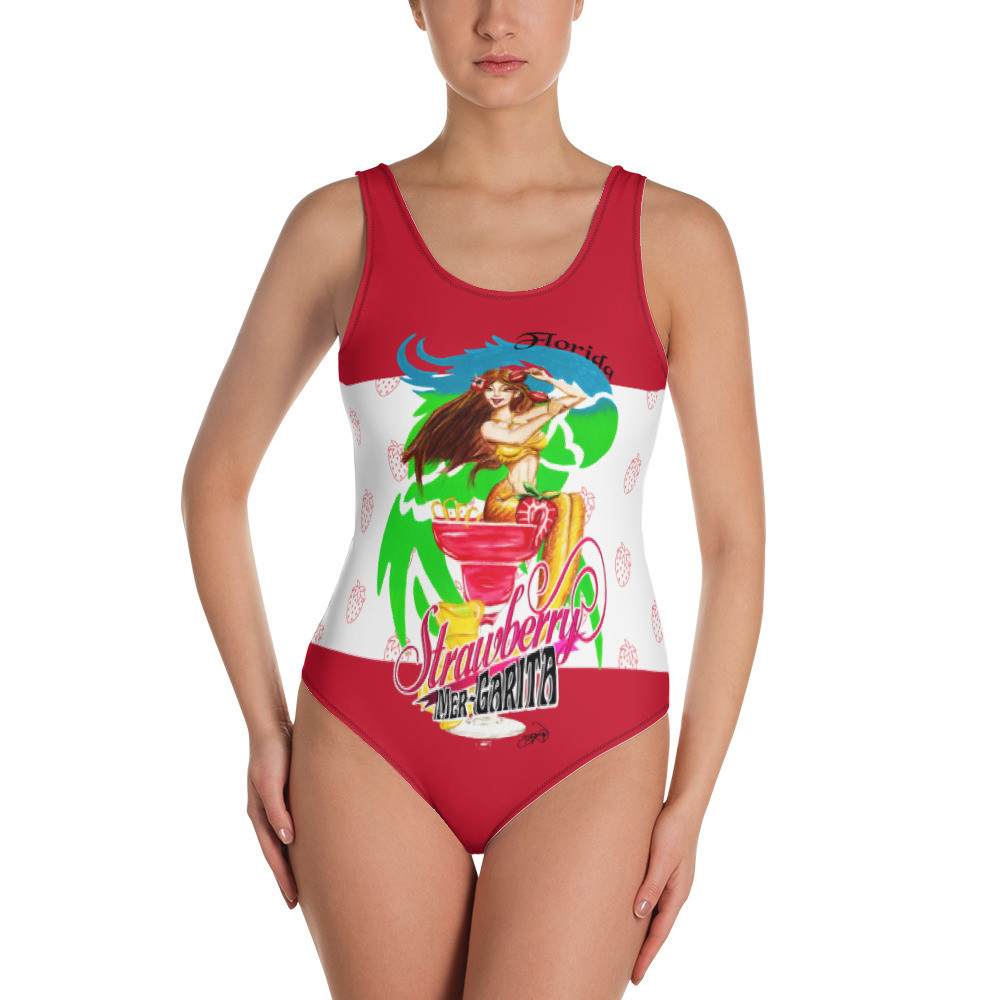 One-Piece Strawberry Mer-Garita Swimsuit