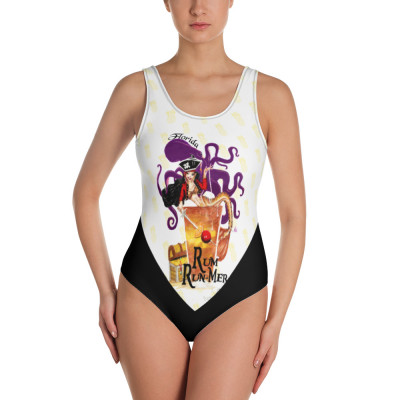 One-Piece Rum Run-Mer Cocktail Swimsuit