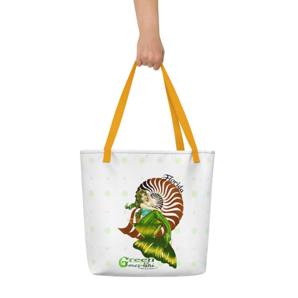 Green Mer-Tini Cocktail Beach Bag