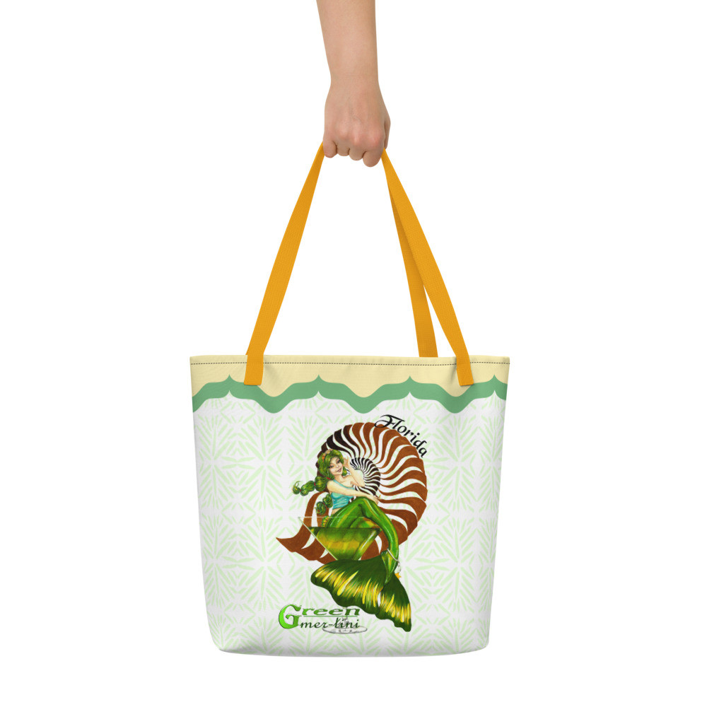 Green Mer-Tini Cocktail Beach Bag