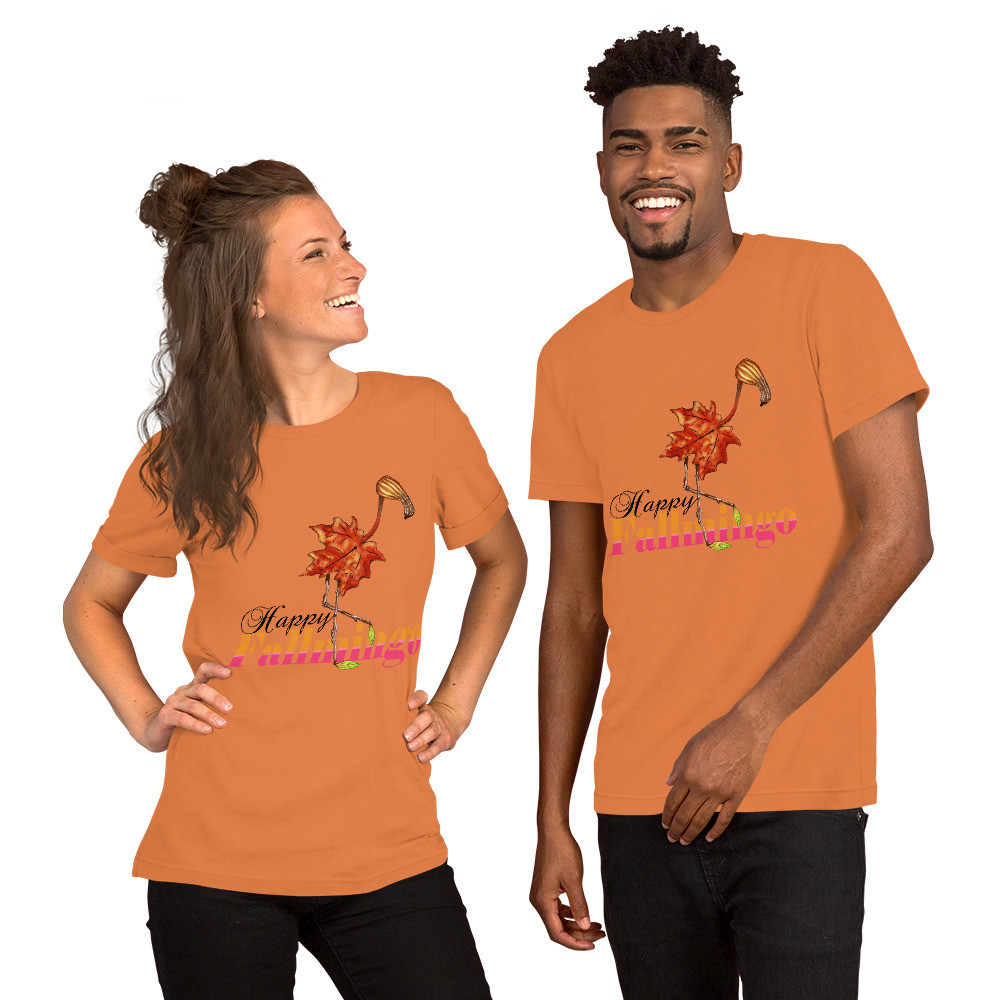 Happy Fallmingo Short-Sleeve Unisex T-Shirt