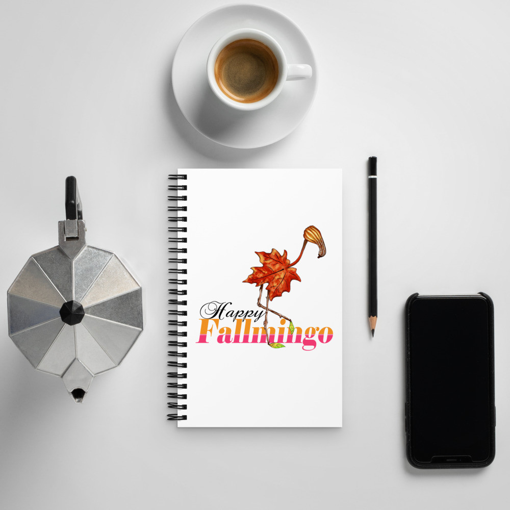 Happy Fallmingo Spiral notebook