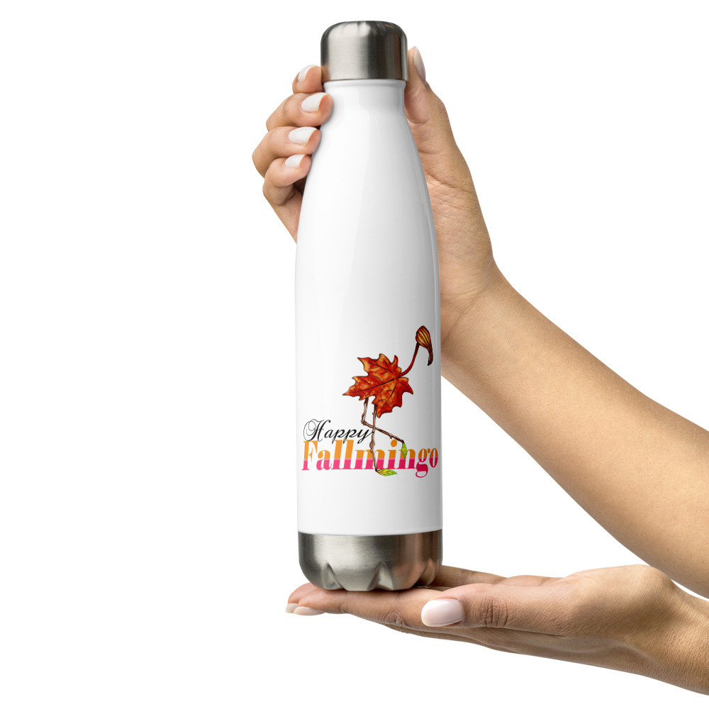 Happy Fallmingo Stainless Steel Water Bottle