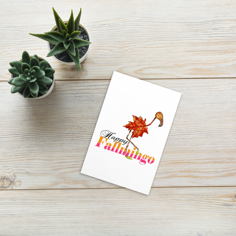 Happy Fallmingo Standard Postcard