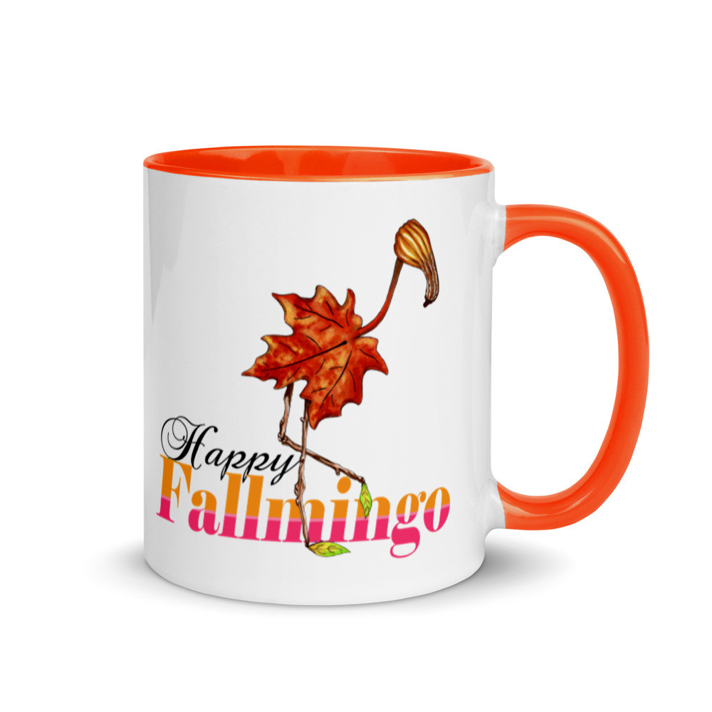 Happy Fallmingo Mug with Color Inside