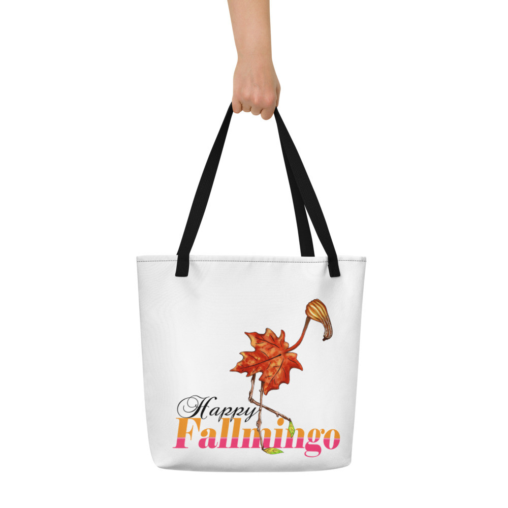 Happy Fallmingo Beach Bag