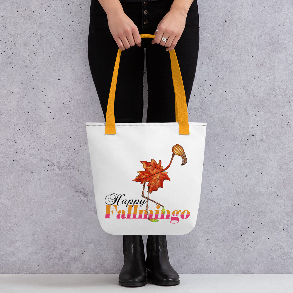 Happy Fallmingo Tote bag