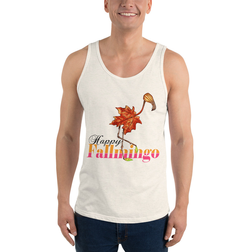 Happy Fallmingo Unisex Tank Top