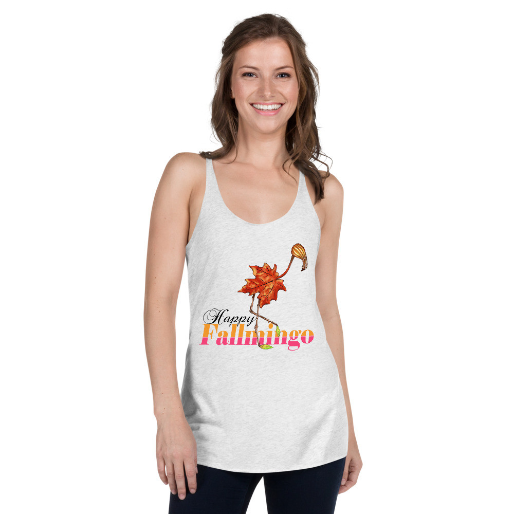 Happy Fallmingo Women's Racerback Tank