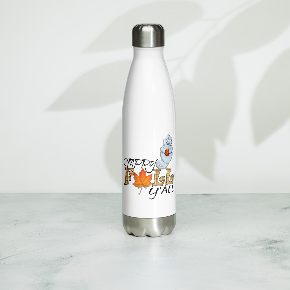 Happy Fall Ya'll Stainless Steel Water Bottle
