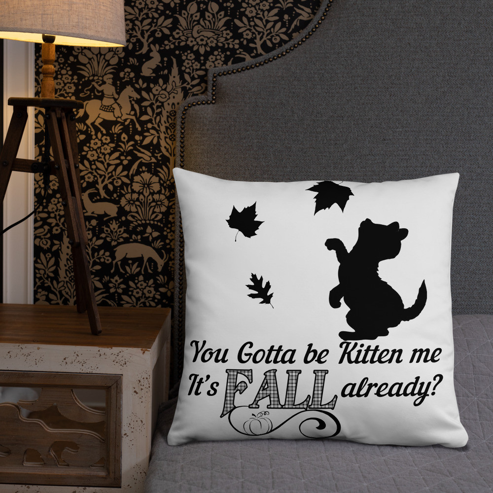 Fall Kitten Basic Pillow