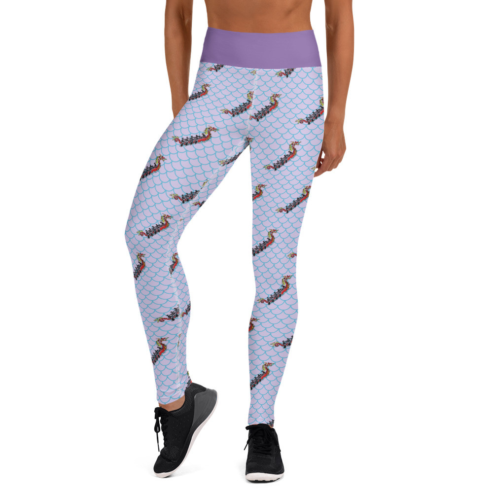 Dragonboat light purple scale Yoga Leggings