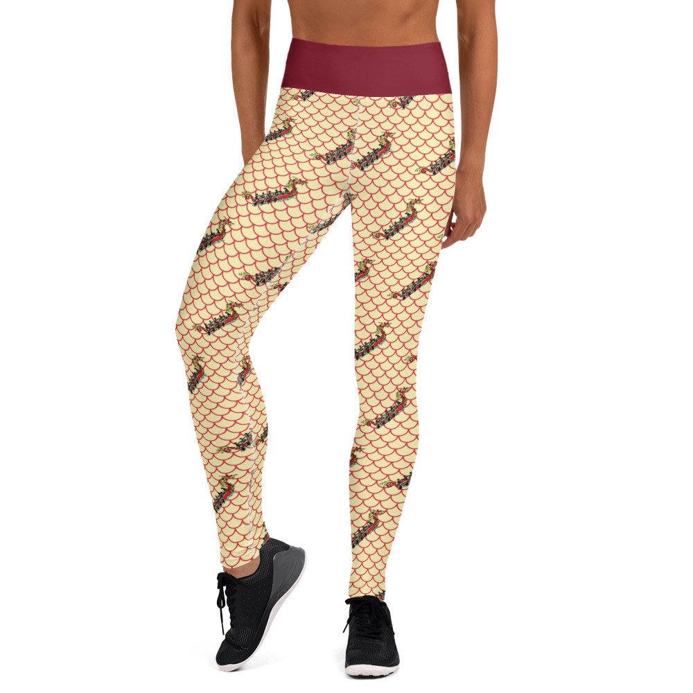 Dragonboat red scale Yoga Leggings