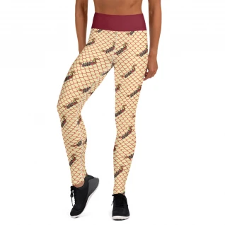 Dragonboat red scale Yoga Leggings