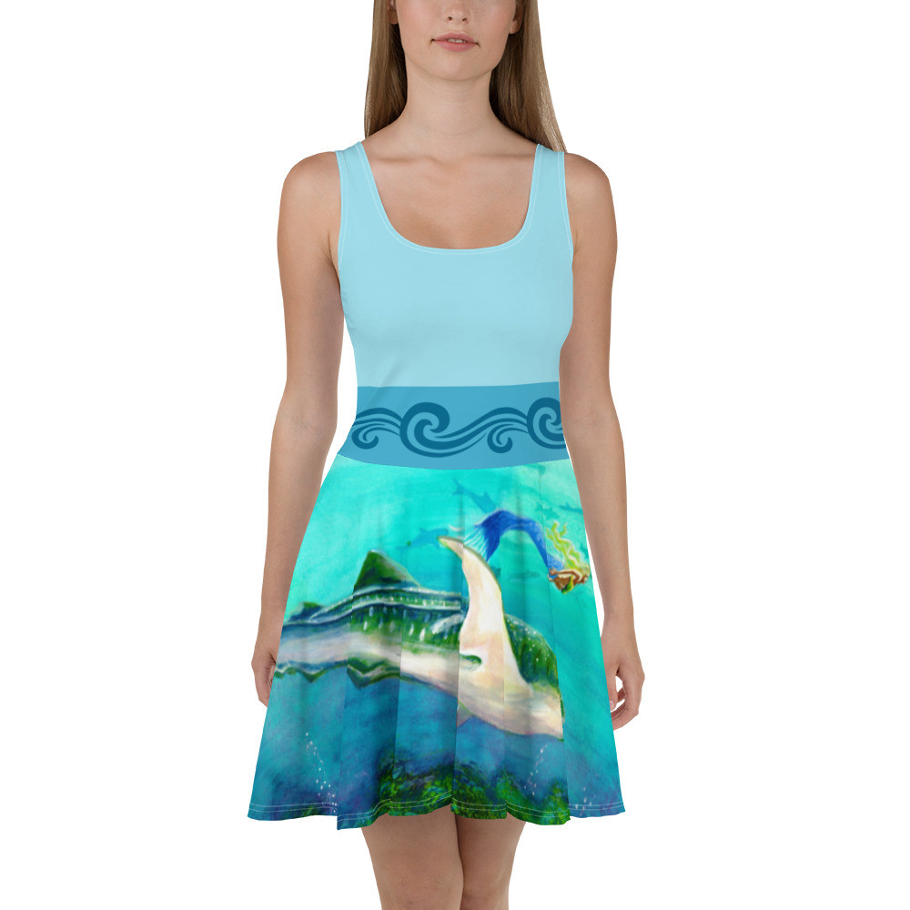 Mermaid and Whaleshark Skater Dress