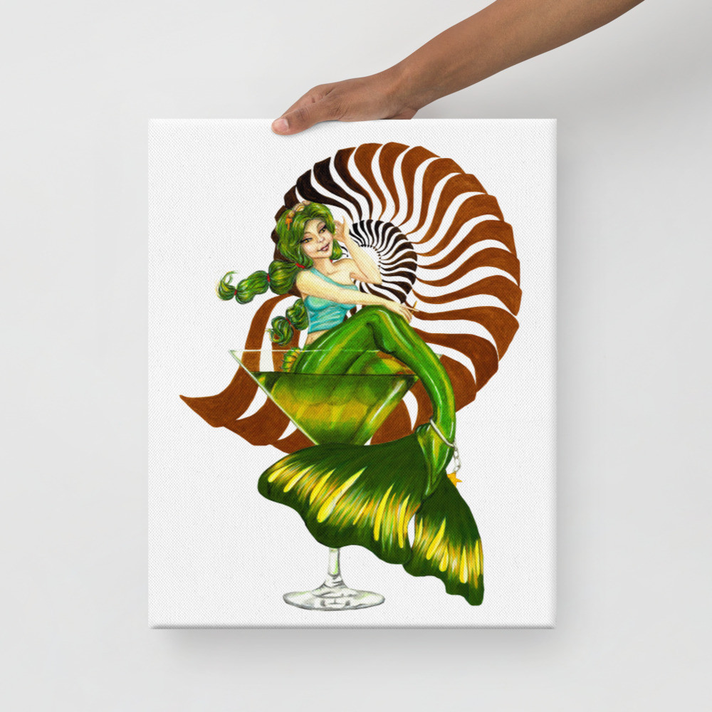 Green Mer-tini Canvas