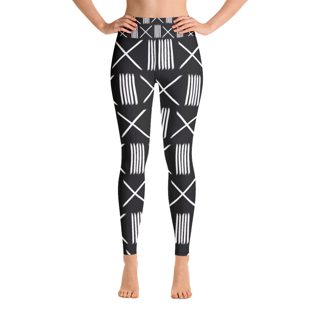 Black Mud Cloth Inspired Yoga Leggings III